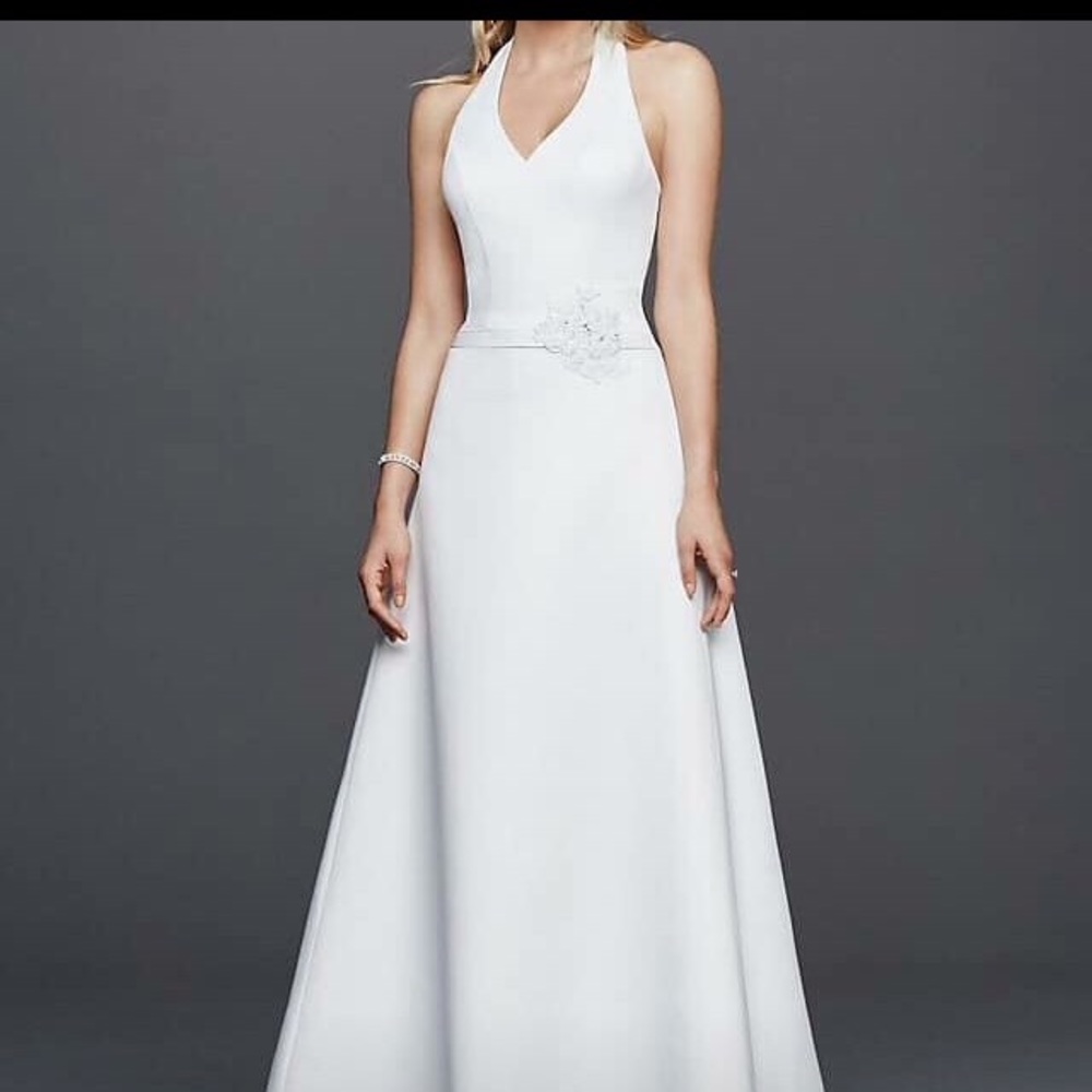 David’s Bridal v neck halter
